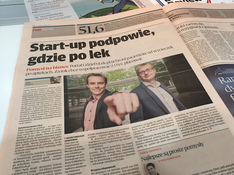 Article about GdziePoLek - Maciej Jakubczyk, Arkadiusz Poński